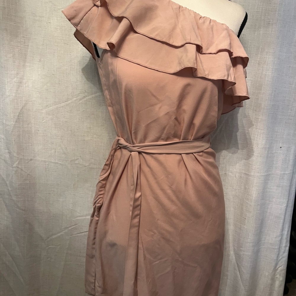 ePretty Pink Asymmetrical Ruffled Sundress. Wedding guest cocktail party‎